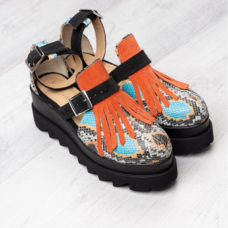 *Pantofi - Amur - Snake Turcoaz
